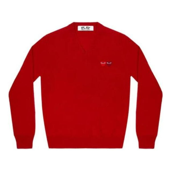 

Свитер v-neck pullover double emblem 'red' Comme Des Garcons Play, красный