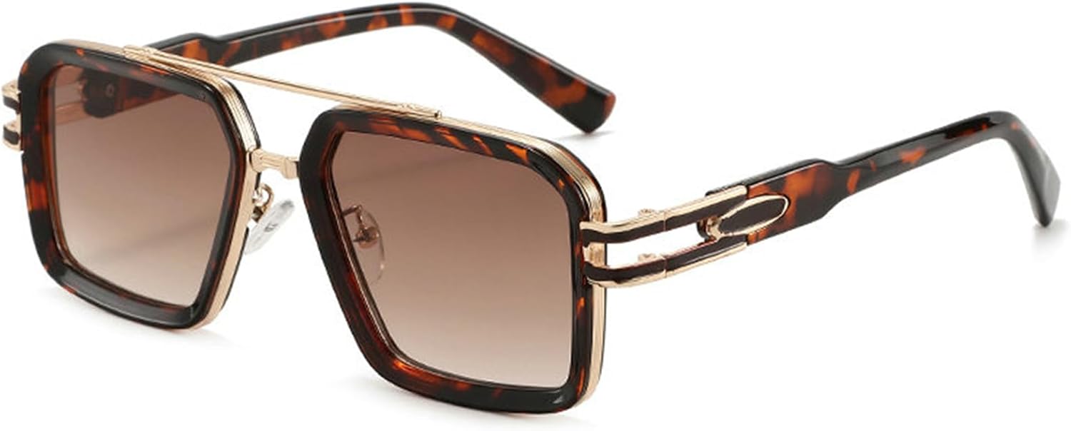 

Солнцезащитные очки Willochra Retro Oversized Square Pilot для женщин, классическая металлическая оправа, градиентные солнцезащитные очки, модные мужские очки UV400, C4