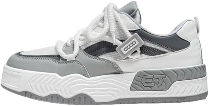 

Мужские кроссовки - дышащие, повседневные туфли с эффектом увеличения роста, мягкой резиновой подошвой для любого сезона Clolinde, белый/серый