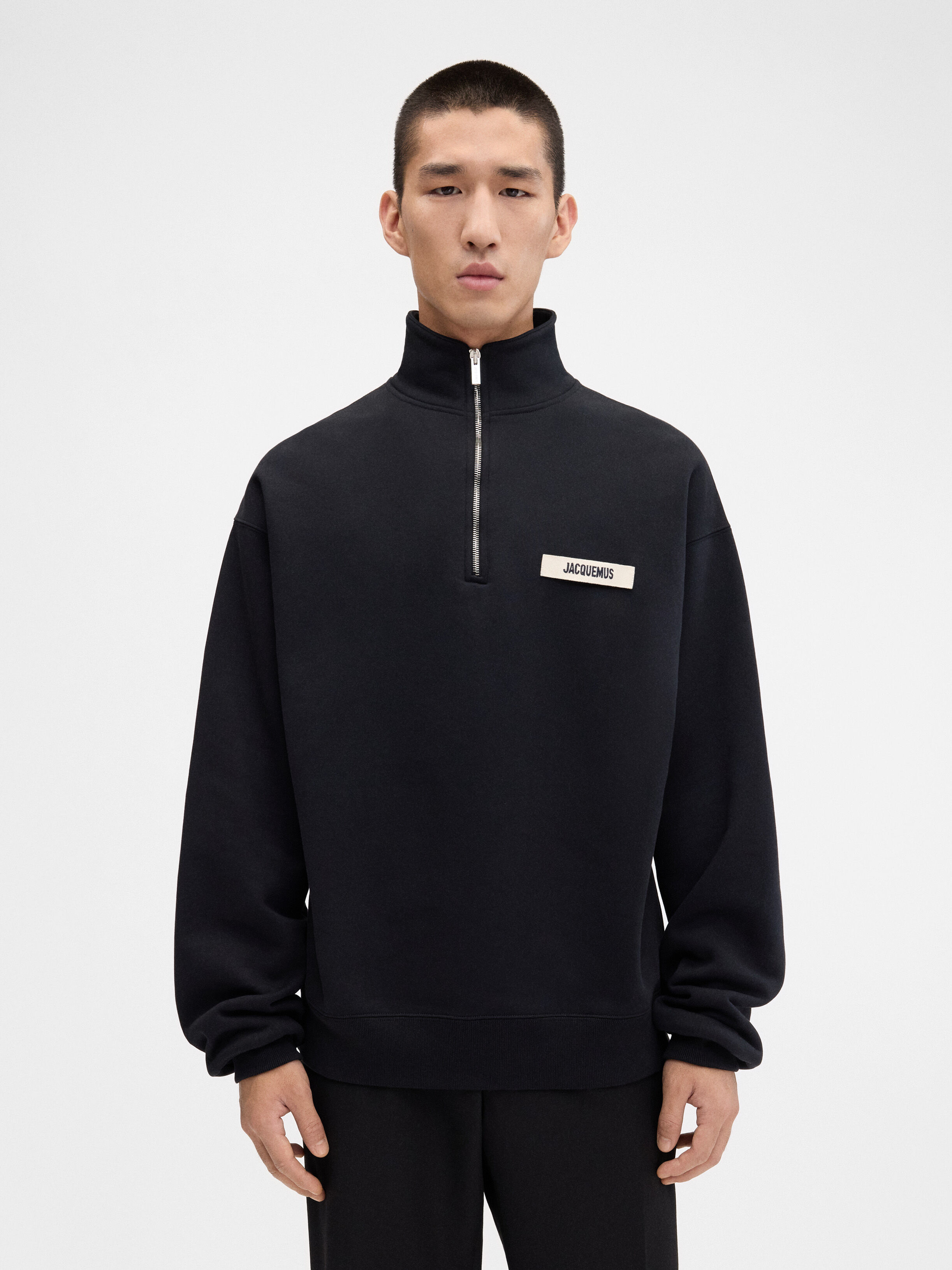 

Свитер на молнии JACQUEMUS The Gros Grain zipped-rollneck sweatshirt, черный