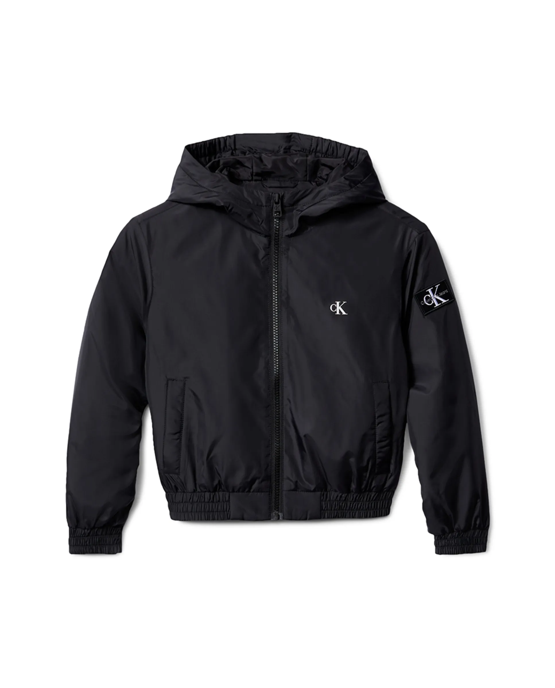 

Стеганая детская куртка с капюшоном Calvin Klein, черный