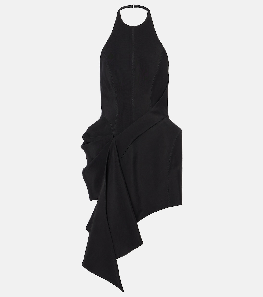 

Асимметричное драпированное мини-платье Mugler, черный