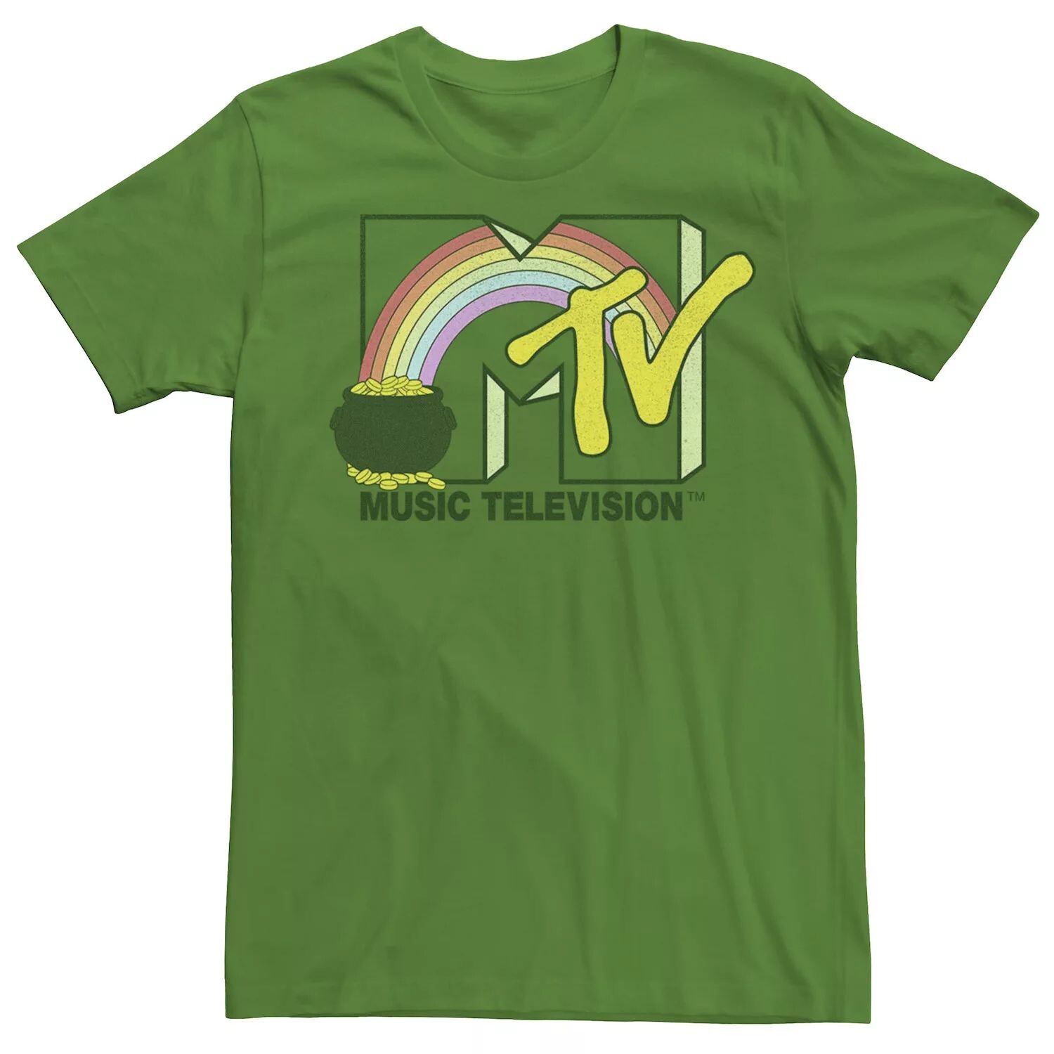 

Мужская футболка с логотипом MTV Music Television и Днем Святого Патрика Pot Of Gold Licensed Character