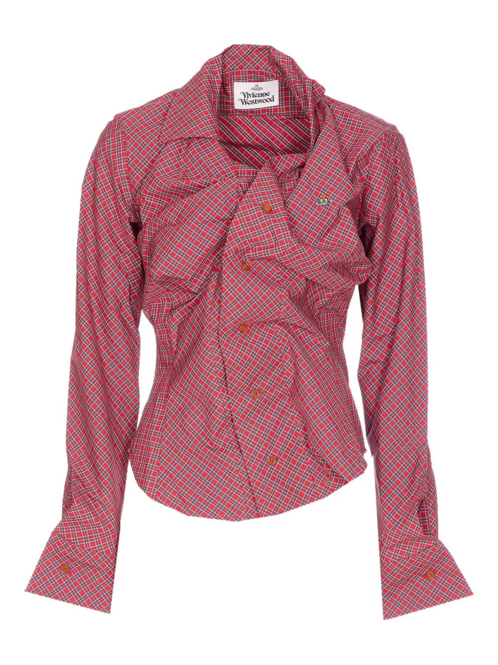 

Рубашка с вышивкой в клетку тартан Vivienne Westwood, красный