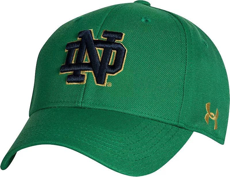 

Мужская регулируемая шляпа Under Armour Notre Dame Fighting Irish Green