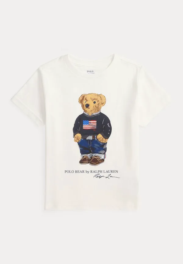 Футболка унисекс с принтом polo bear из хлопкового трикотажа. Polo Ralph Lauren, White Core