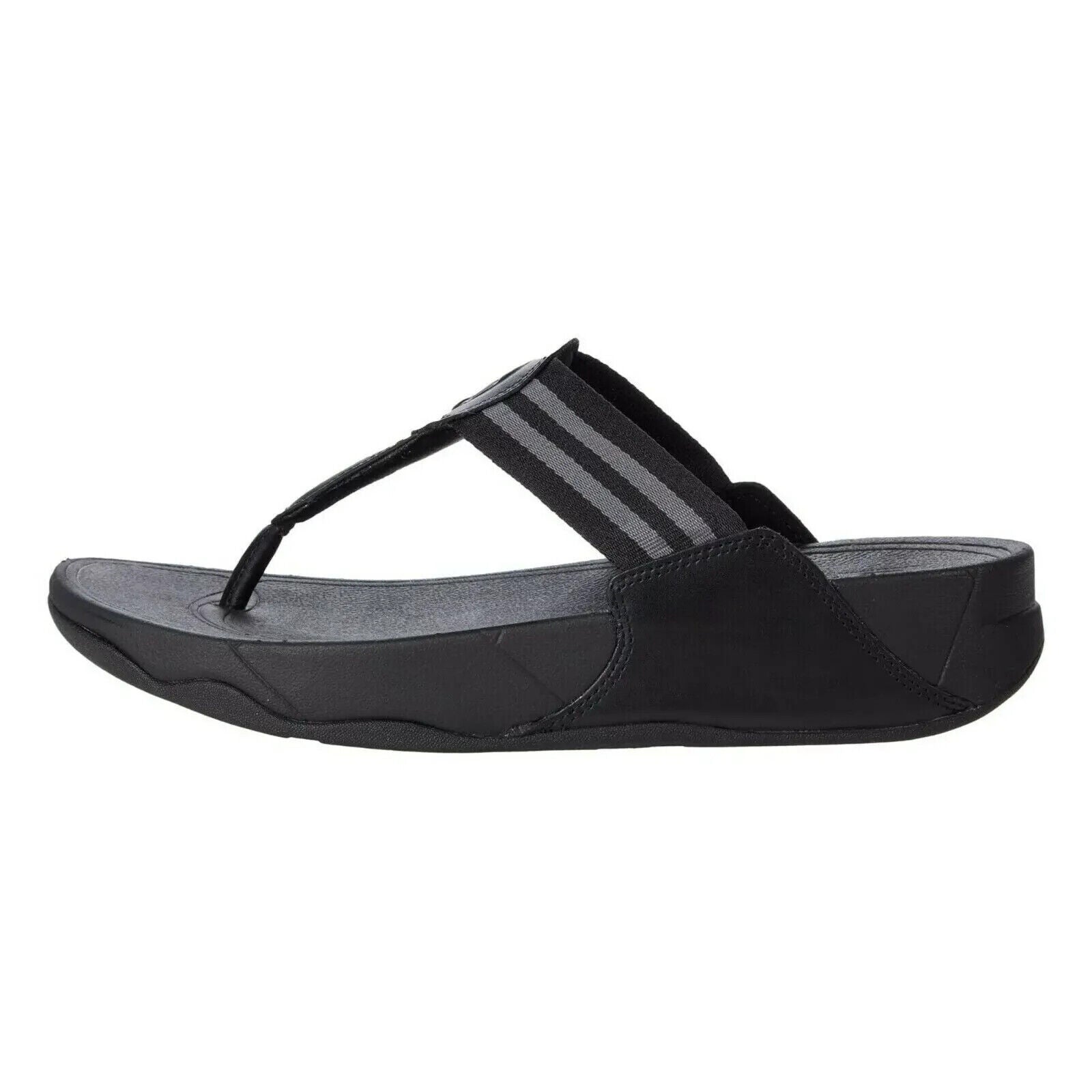 FitFlop Walkstar DX4-090 женские сандалии с перемычкой между пальцами черные на платформе для комфорта — фото 2