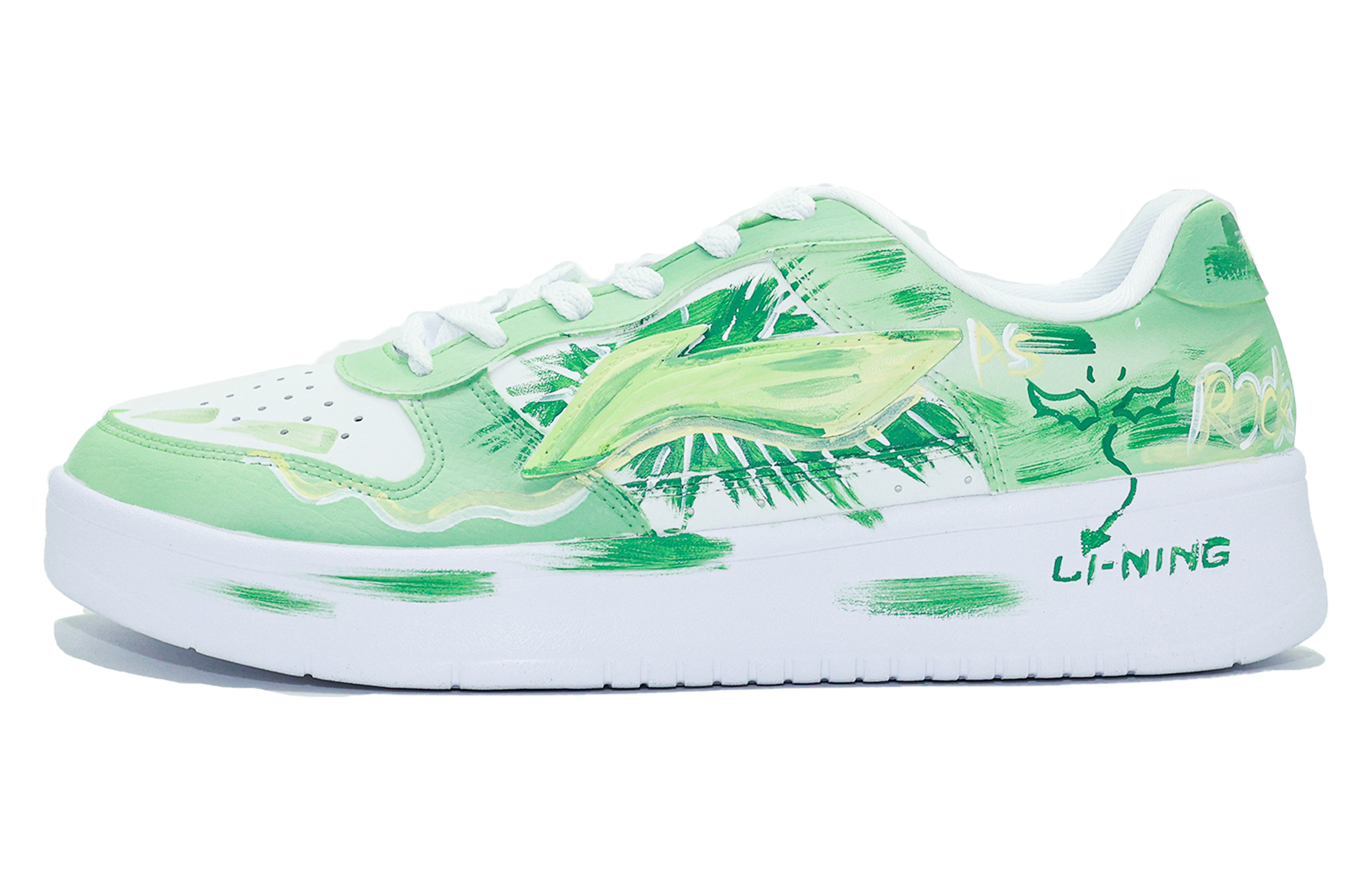 

LINING Кроссовки для скейтбординга Pontoon Boats, нескользящие, износостойкие, дышащие, белые, зеленые, мужские