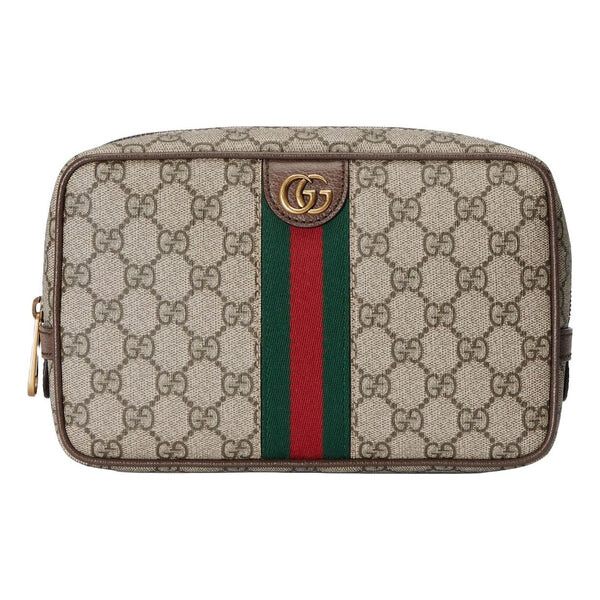 

Сумка savoy toiletry case with web 'beige ebony' Gucci, бежевый