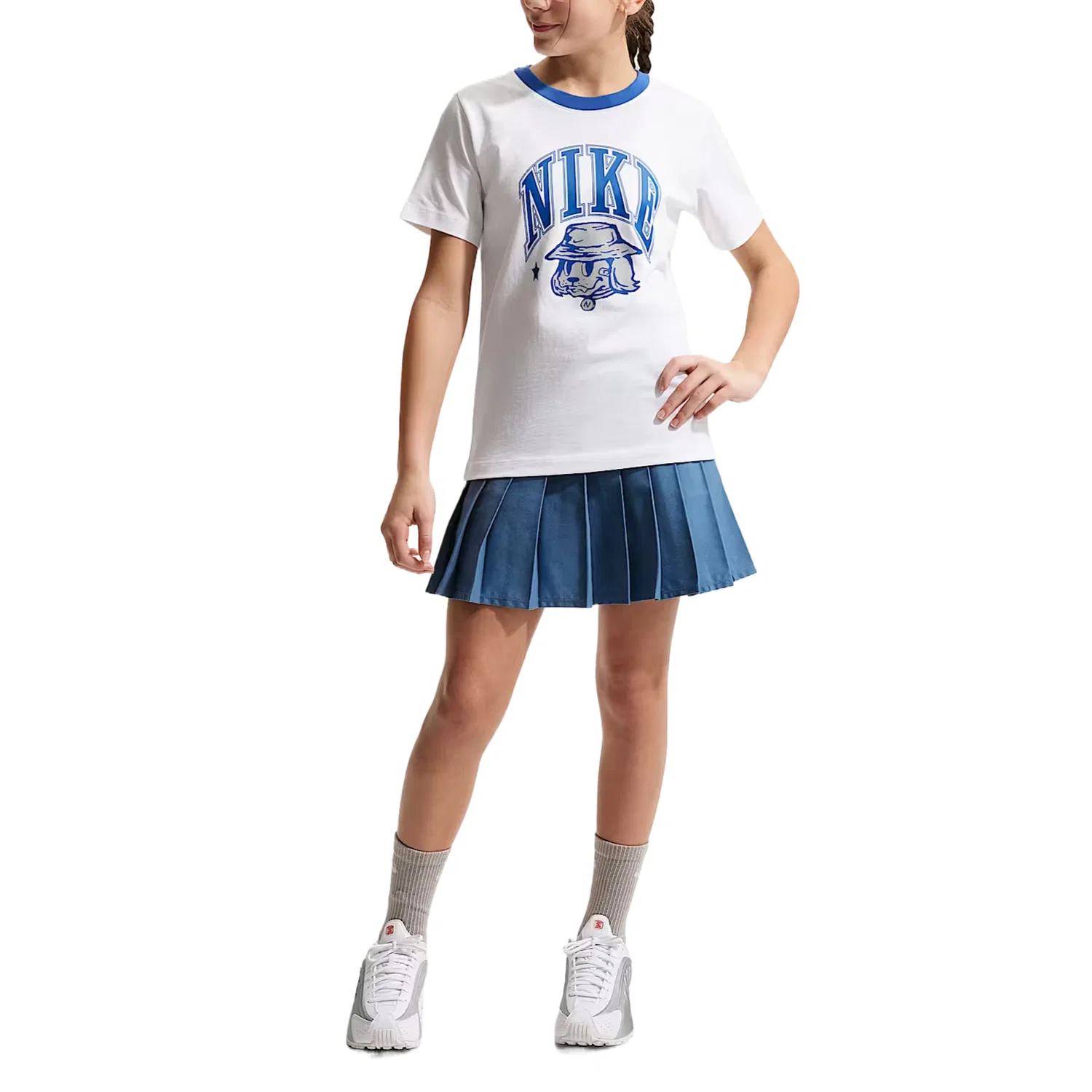 Футболка Nike Kids с круглым вырезом белая — фото 3