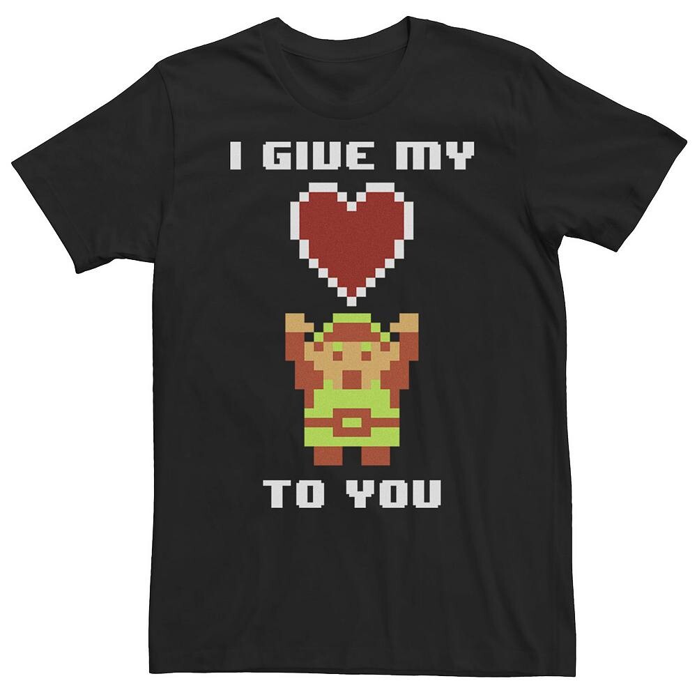 

Футболка Big & Tall Nintendo Legend of Zelda 8 Bit Color My Heart To You Licensed Character, черный