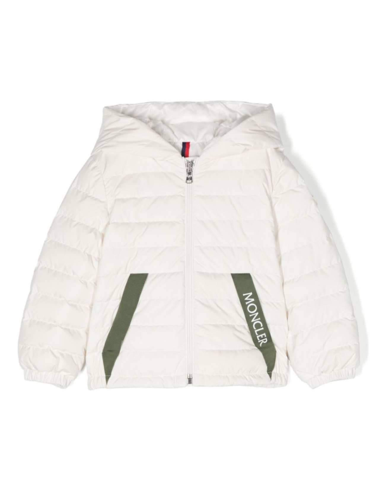 

Moncler Enfant пуховик с капюшоном, белый