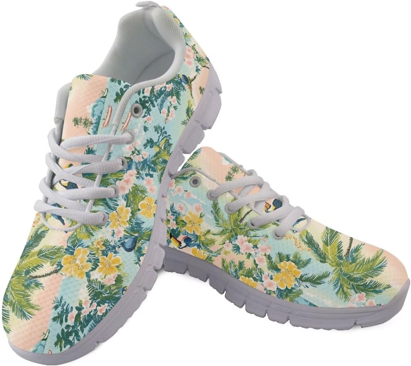 

Кроссовки GIFTPUZZ с дышащей сеткой для взрослых - легкая межподошва EVA с противоскользящей подошвой, для занятий в спортзале и путешествий, Flowers