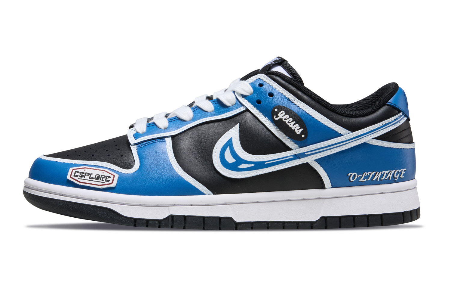 

Кроссовки Nike Dunk Skateboarding Shoes Men Low-top Black, синий
