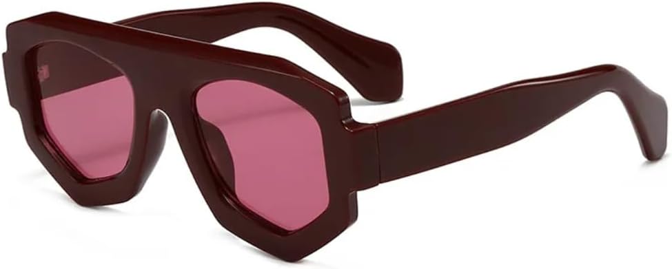 

Солнцезащитные очки для мужчин и женщин - защита UV400 - компактная оправа, цветные линзы, для занятий спортом на открытом воздухе и вождения DSVIGF, Dark Red Rose Red