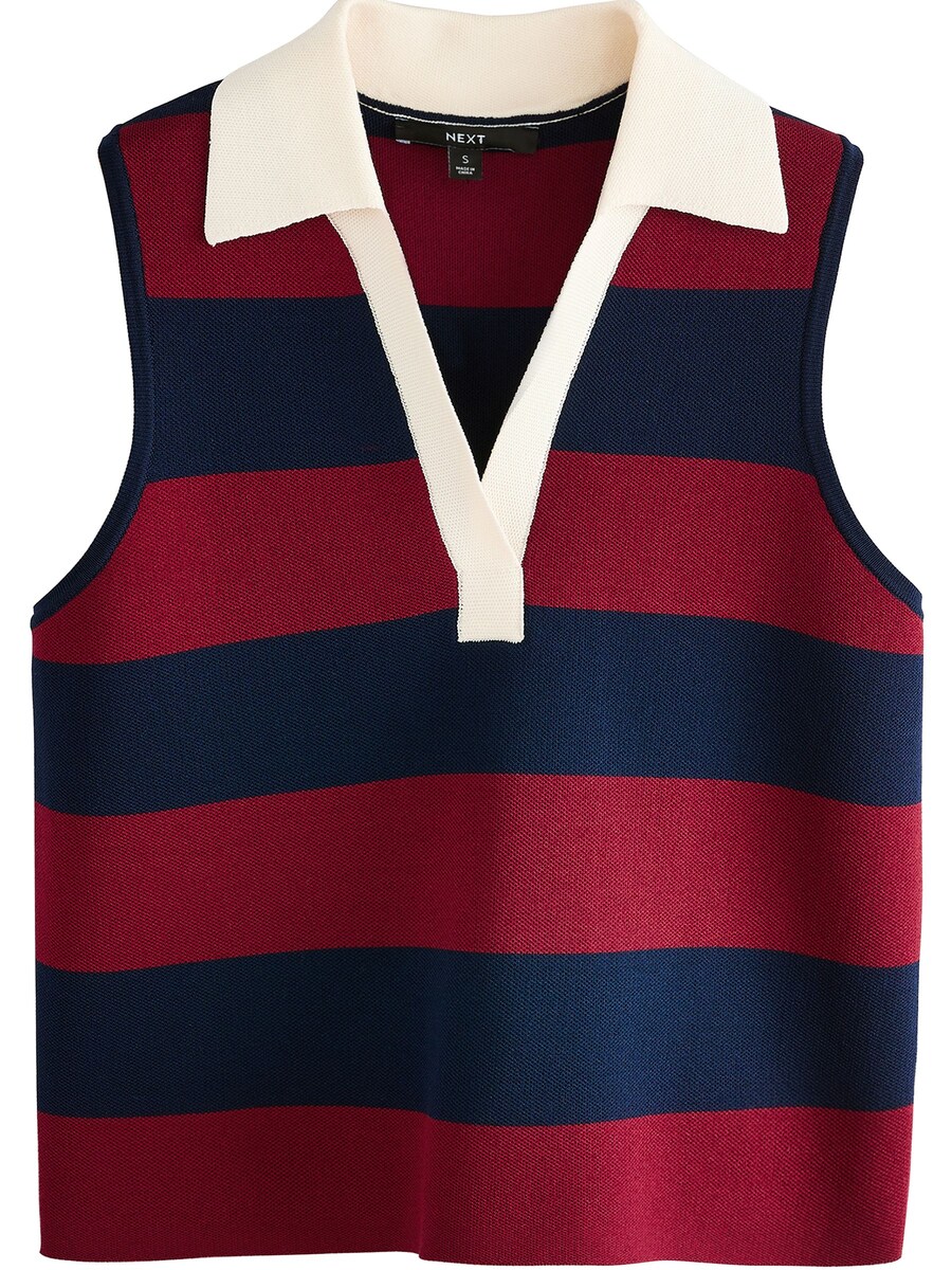 

Вязаный топ Next, цвет Dark blue/Carmine red