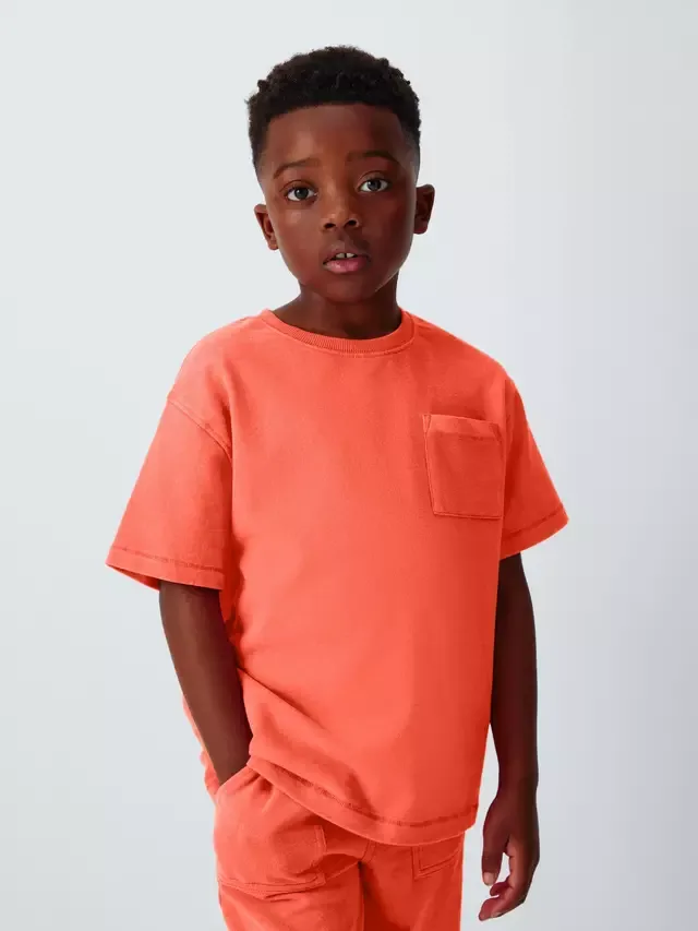 Детская футболка с нашивкой Optic Patch Pocket, красная John Lewis