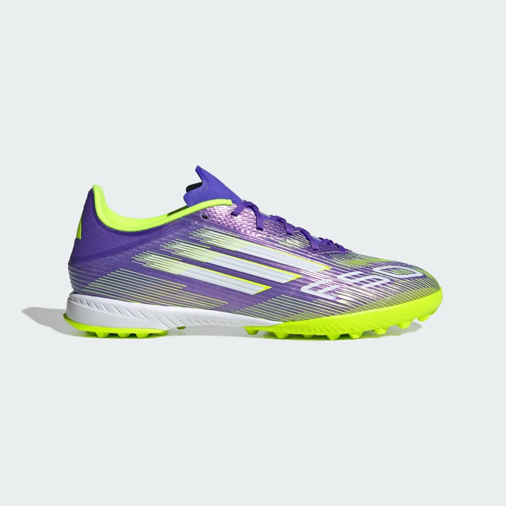 Бутсы Adidas F50 League Turf Cleats, цвет Purple Rush/Cloud White/Lucid Lemon — фото 2