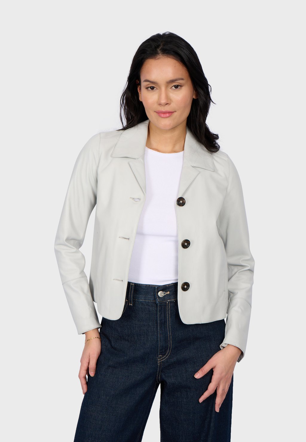 

Кожаная куртка LEXIA - Blazer Oakwood, светло-серый