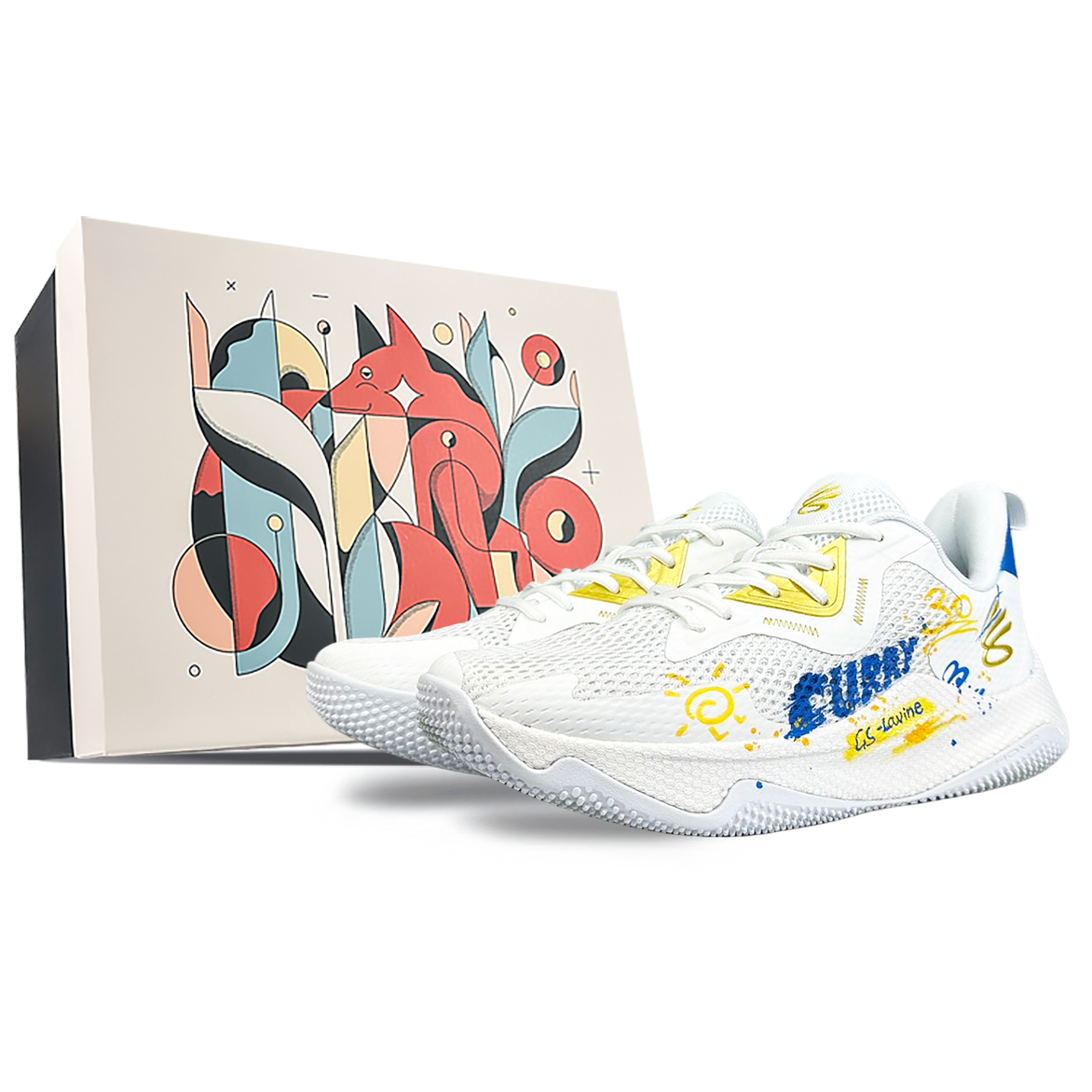 

Under Armour Кроссовки баскетбольные Curry Splash 3 Low Top мужские бело-желтые, цвет White Yellow