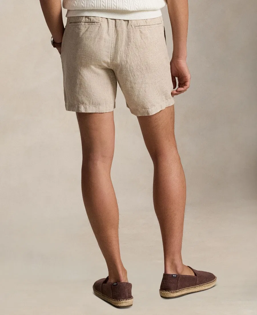 Мужские льняные шорты Polo Prepster Polo Ralph Lauren, 6555H Coastal Beige White — фото 3