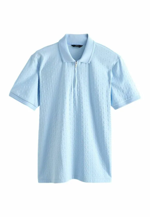 Элегантная рубашка поло стандартного кроя Next, Light Blue — фото 4