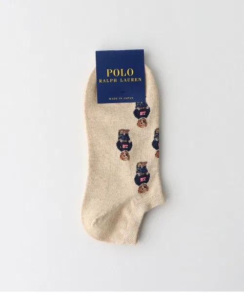 Носки органические хлопковые Polo Ralph Lauren с принтом мишки, светло-серые — фото 3