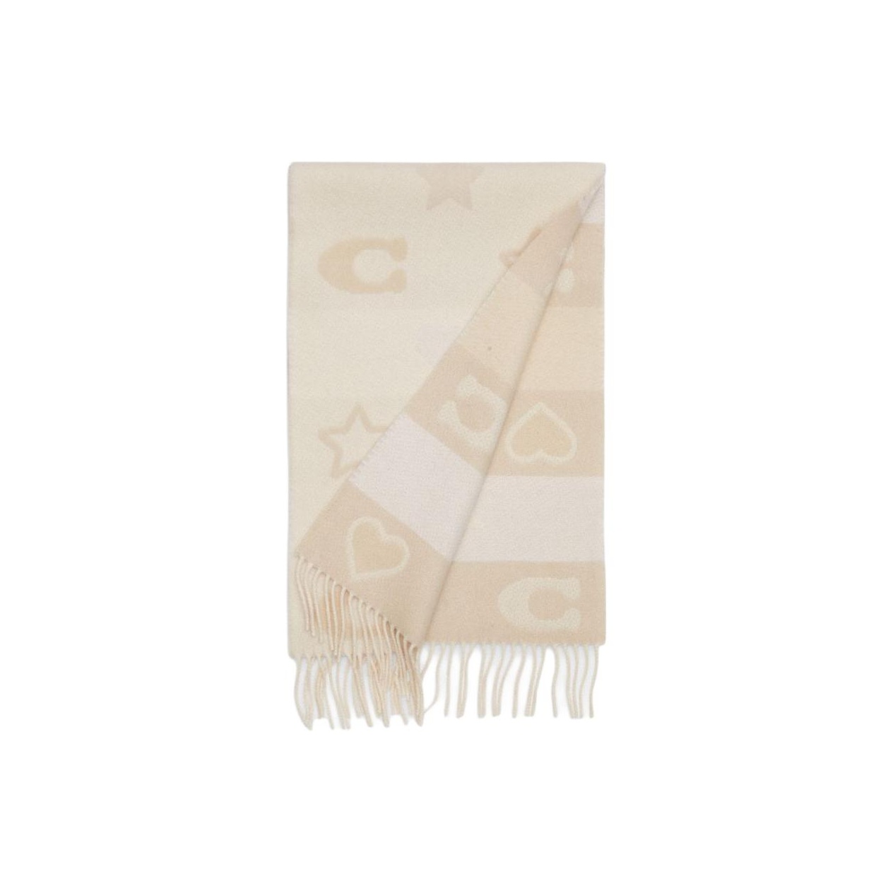 

COACH Шерстяной вязаный шарф унисекс бежевый, Beige