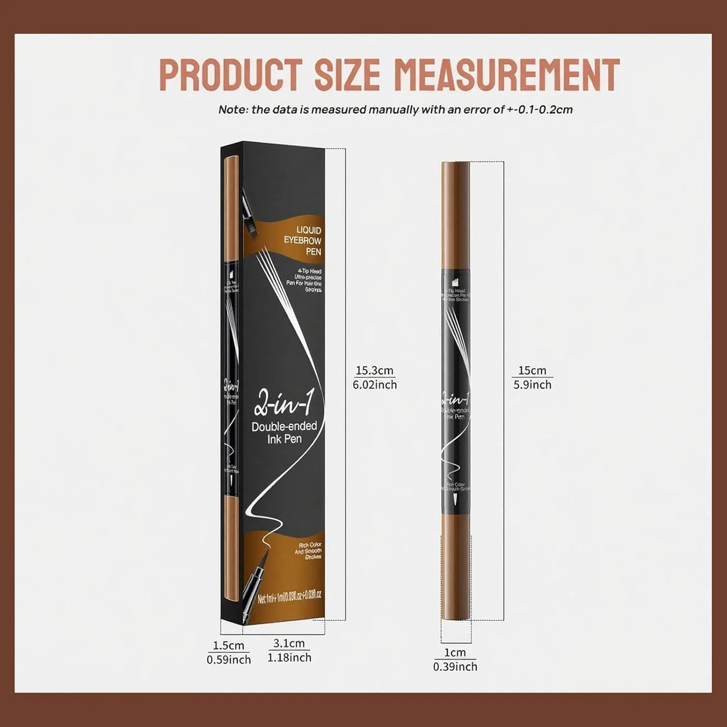 Карандаш для бровей Microblading 2-в-1 водостойкий, Light Brown — фото 2