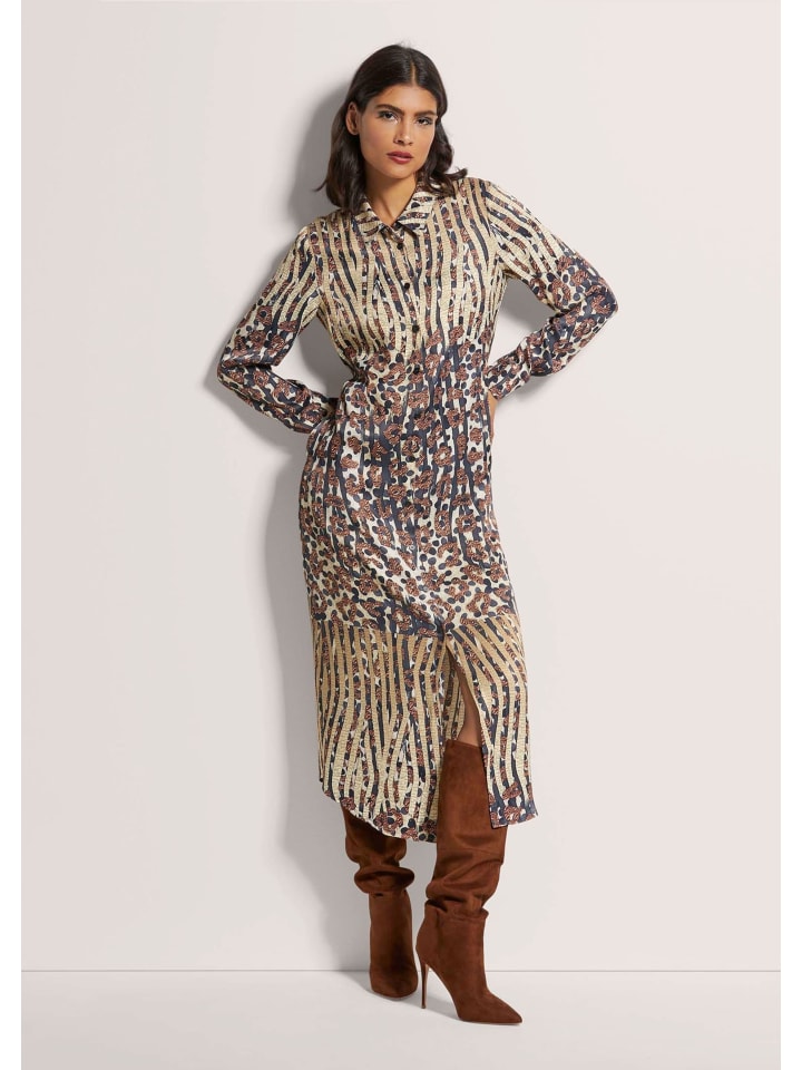 

MADELEINE Платье из атласа с принтом, черное/разноцветное