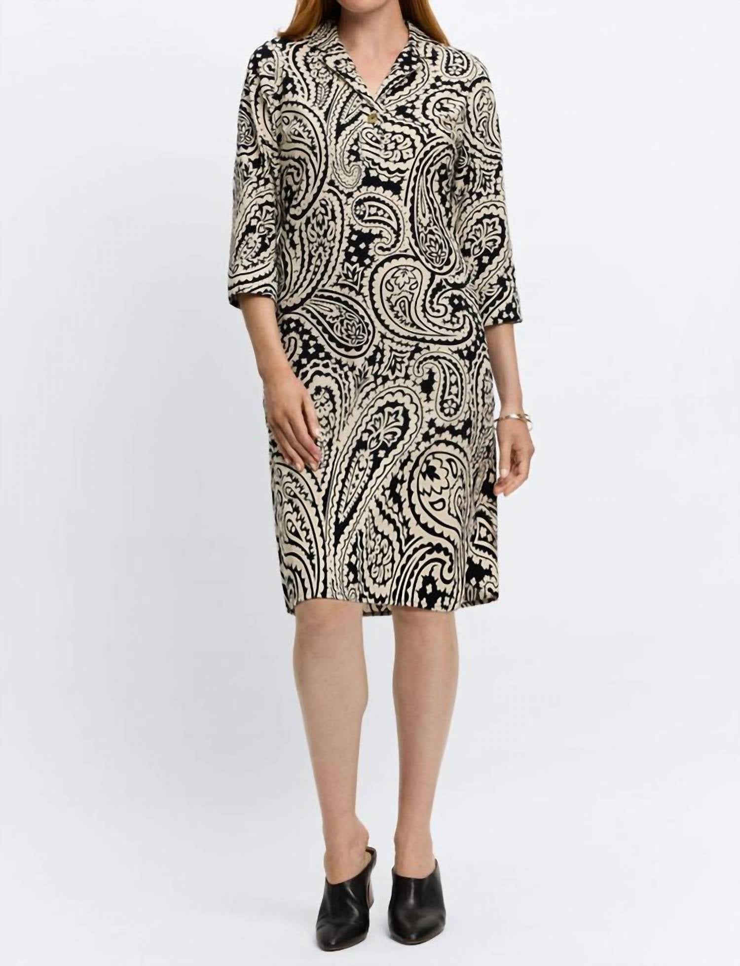 

Платье Sloane Corduroy с рукавами 3/4 и узором пейсли Foxcroft, цвет paisley