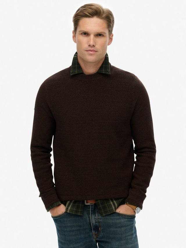

Легкий текстурированный джемпер из хлопка Superdry, Dark Brown/Black