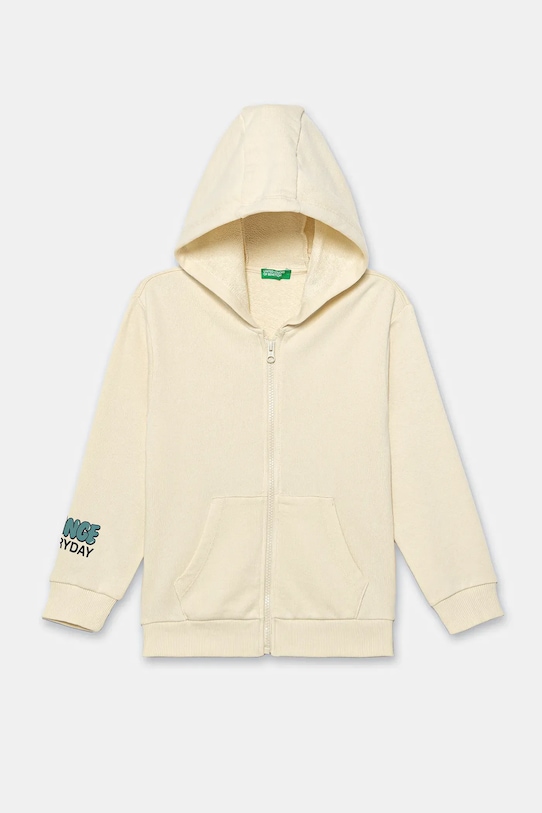 

Детская хлопковая толстовка United Colors Of Benetton, бежевый