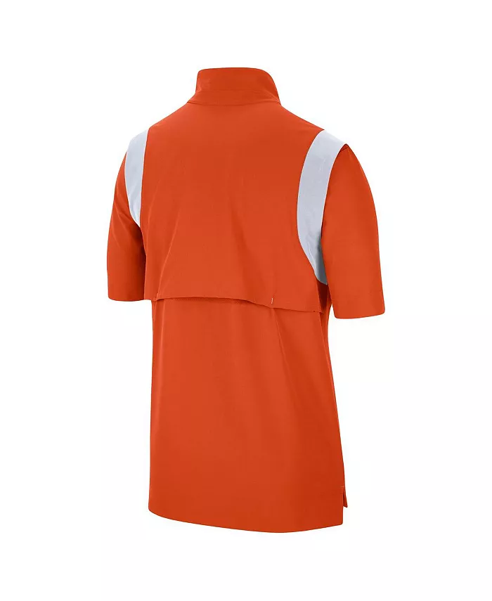 Мужская оранжевая куртка-квартер-зип с короткими рукавами Clemson Tigers Coach Nike — фото 4