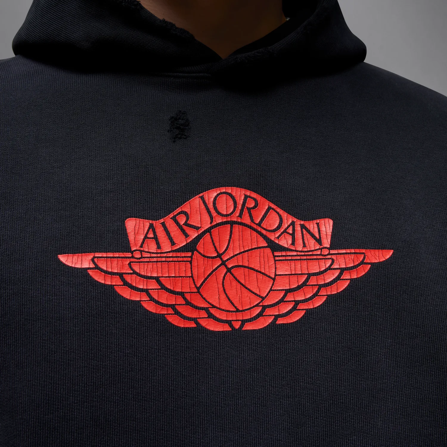Редкая толстовка Air Jordan Air Fleece Hoodie 'Black' — фото 4