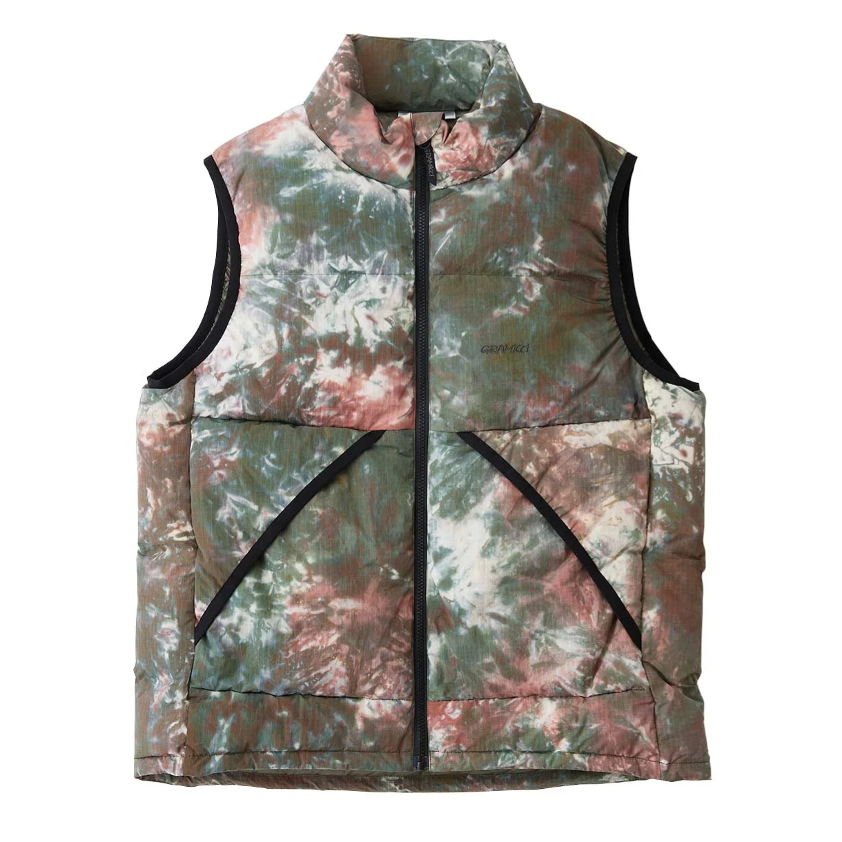 

Пуховый жилет унисекс с воротником-стойкой средней высоты Gramicci, tie-dye