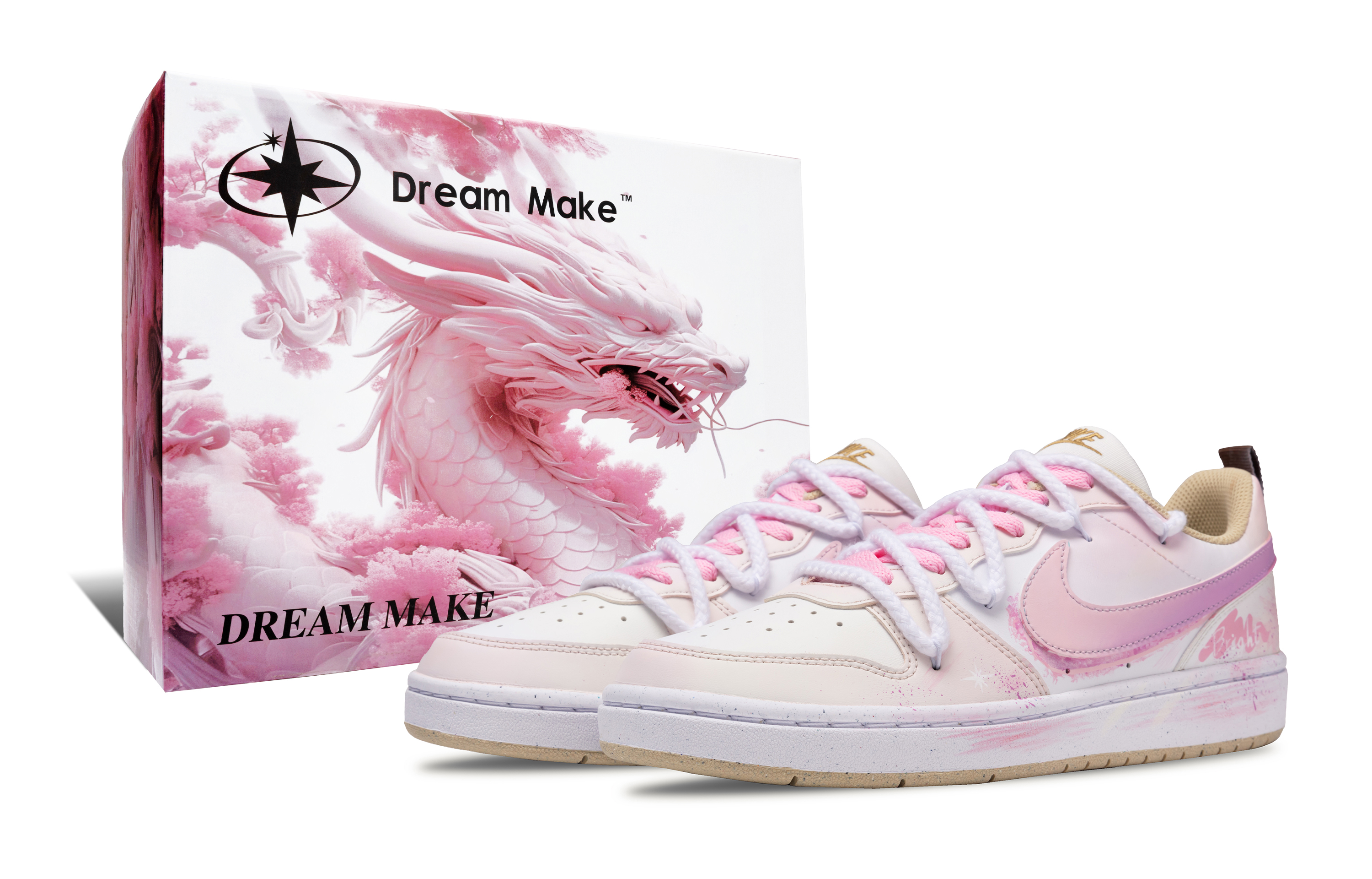 

Nike Детские кроссовки для скейтбординга Court Borough с нескользящей подошвой и износостойкими подошвами, светло-розовые, для подростков