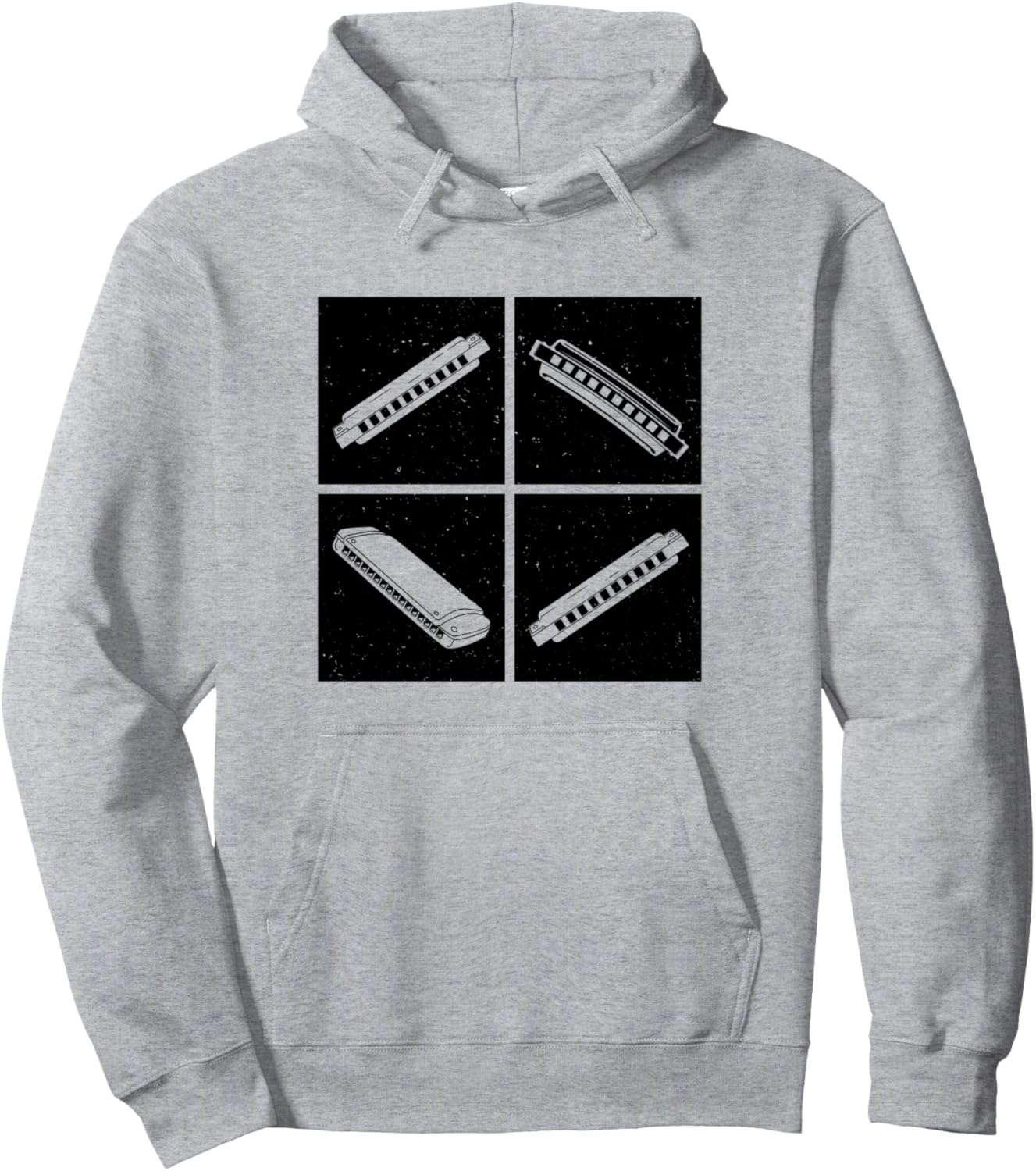 

Губная гармоника, орган, толстовка для любителей музыки Harmonica Musical Instrument Harmonica Lover, серый