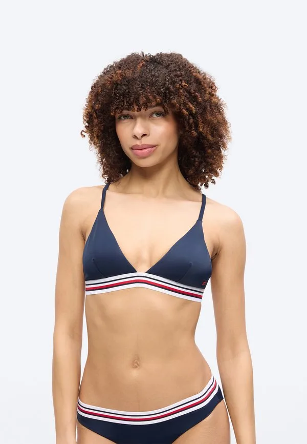 Топ от бикини в виде треугольника с глобальной полосой Tommy Hilfiger, Dark Night Navy — фото 3