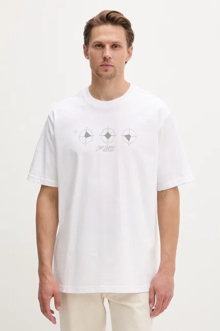 Футболка оверсайз хлопок Adidas Originals, белый — фото 3