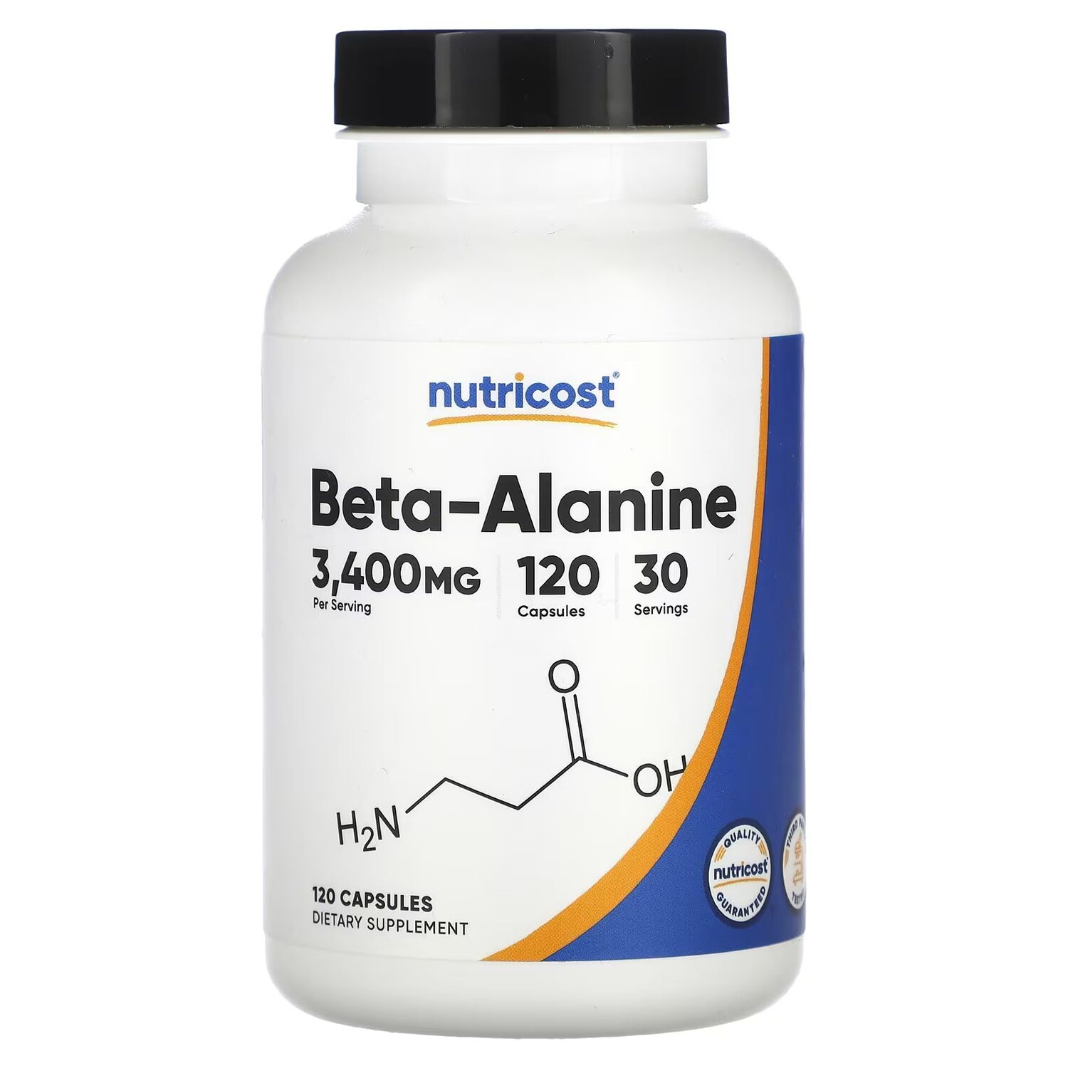 

Бета-аланин, 3400 мг, 120 капсул (850 мг на капсулу) Nutricost