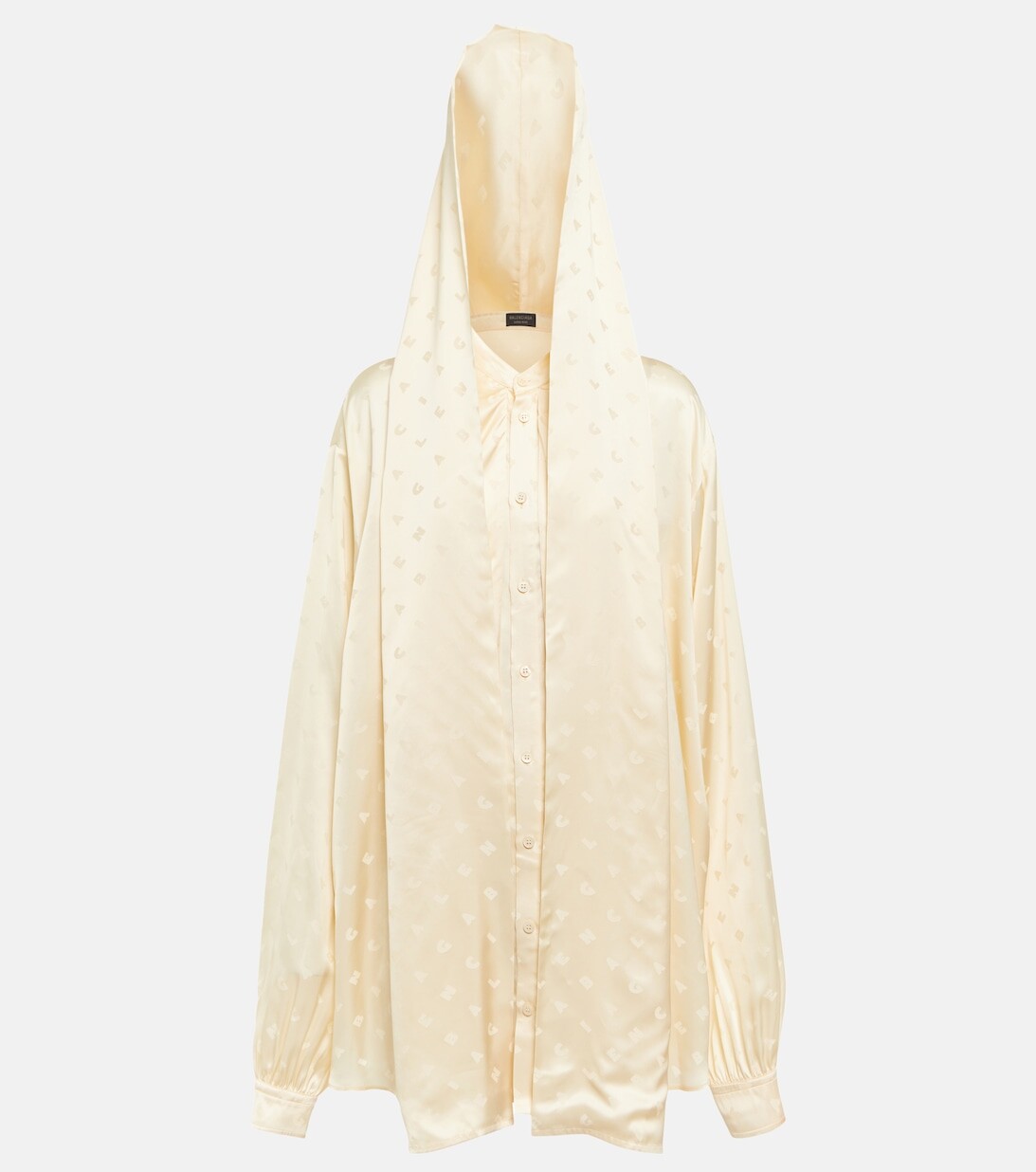 

Жаккардовая блузка с капюшоном BALENCIAGA, белый