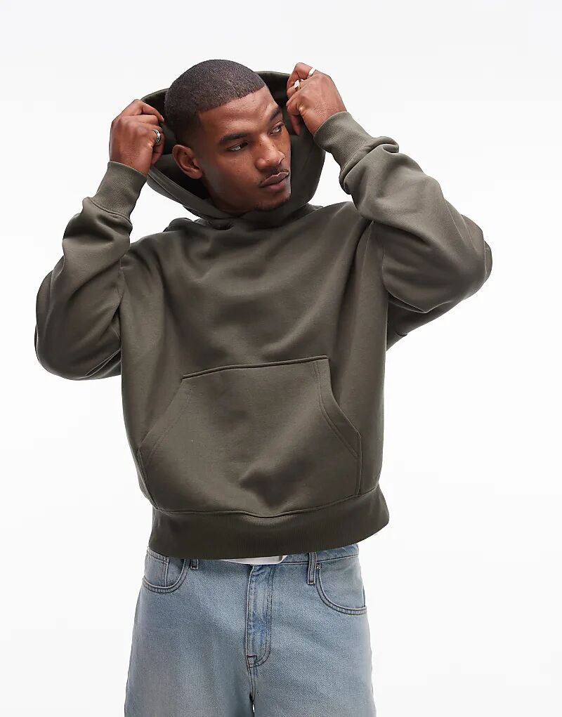 

Толстовка Topman Premium Heavyweight Khaki Oversize с капюшоном