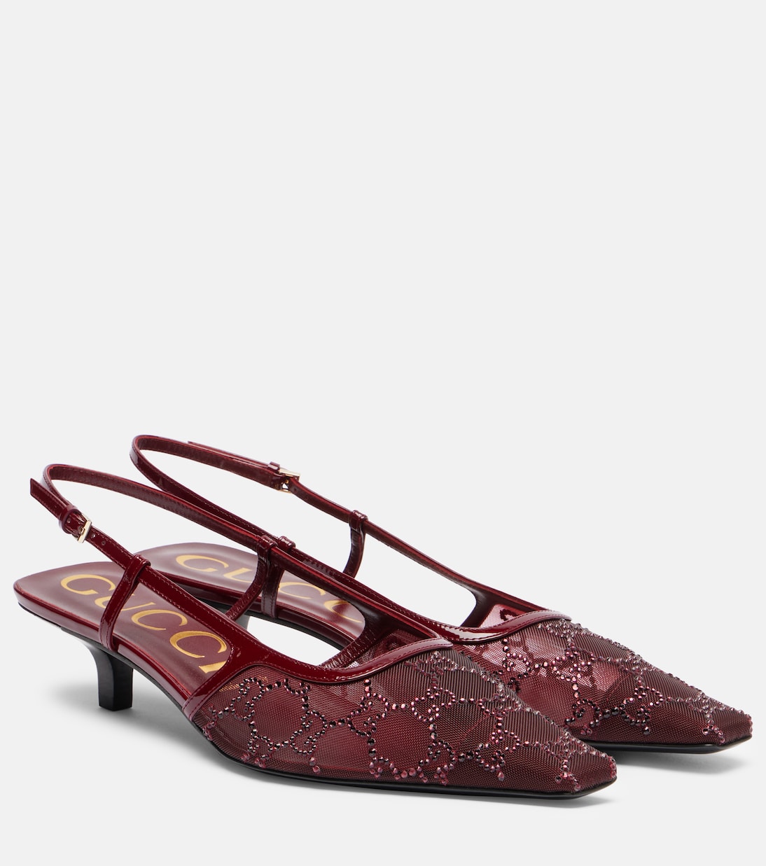GG Деми сетчатые лодочки на ремешке Gucci, Ros.Ancora/Ros.An/Mi