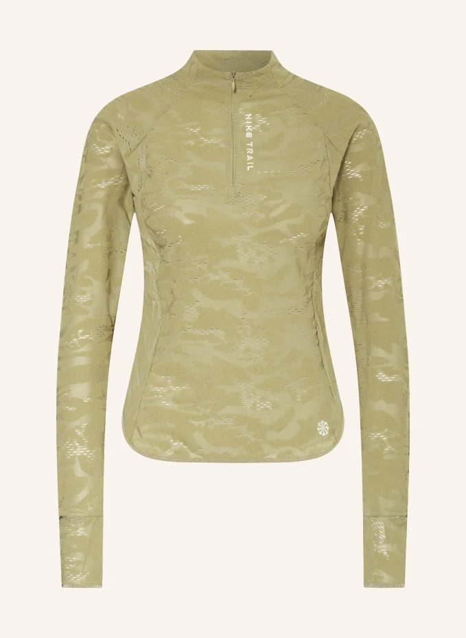 

Беговая рубашка dri-fit trail Nike, зеленый