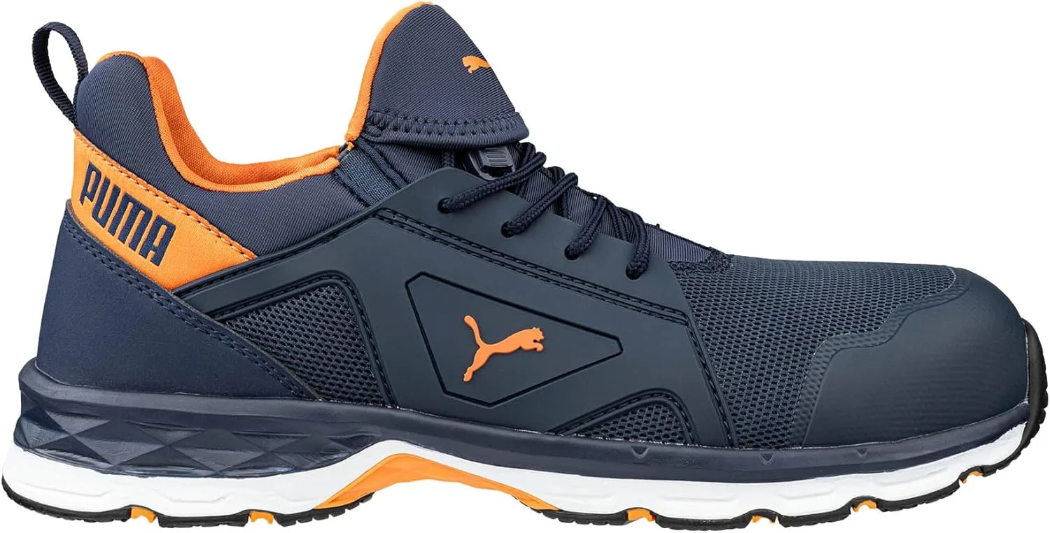 Мужские защитные кроссовки PUMA Chase Low S1PS ESD с защитным носком и противоскользящей подошвой, синий/оранжевый — фото 2