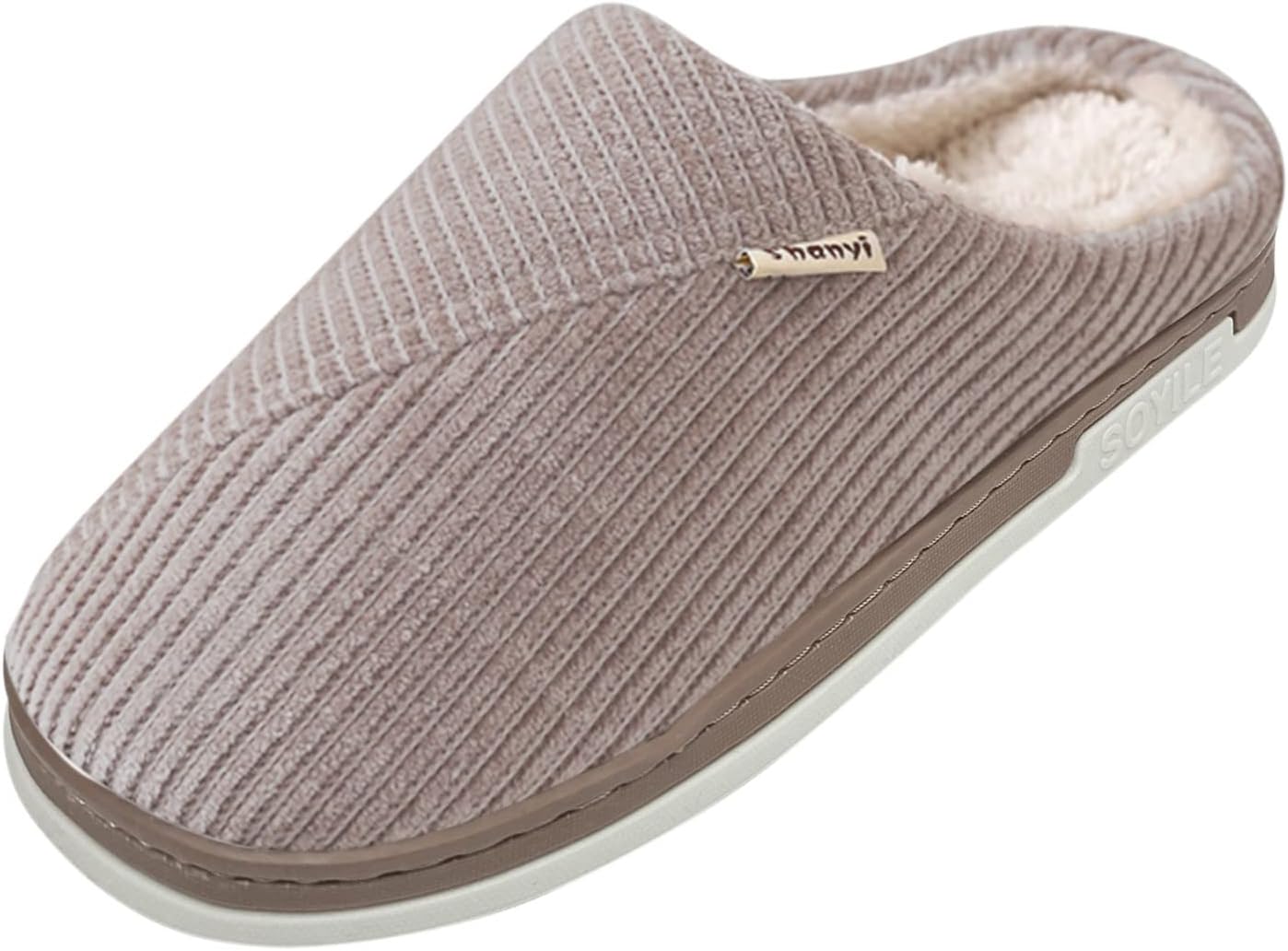 

Мужские домашние тапочки KRIDDR из хлопка, удобные, легкие, зимние, сохраняют тепло, 42/43 Coffee