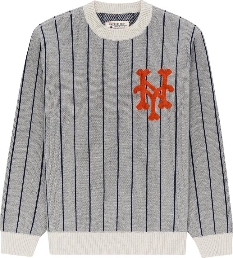 

Свитер Aimé Leon Dore x New York Mets Pinstripe 'Silver Mix', серебряный