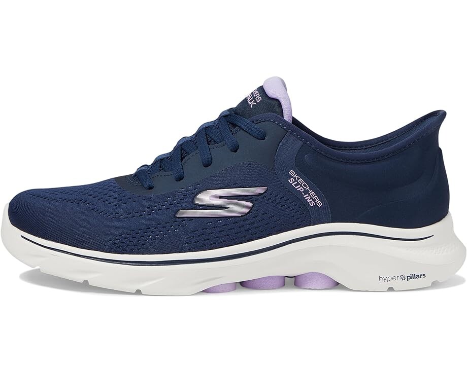 Кроссовки SKECHERS Performance Go Walk 7 Valin Hands Free Slip-Ins, цвет Navy/Lavender — фото 4