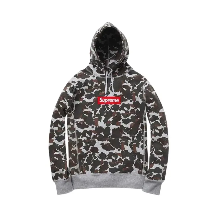 Толстовка Supreme Box Logo Pullover Hoodie 'Duck Camo', черный